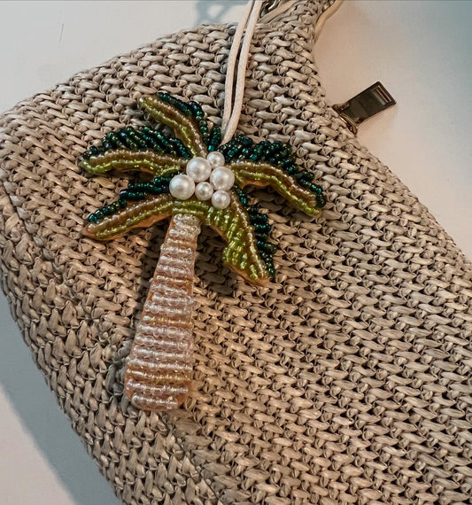 Beaded Palm Tree Bag Charm