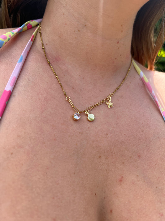 Multi Beach Charm Necklace