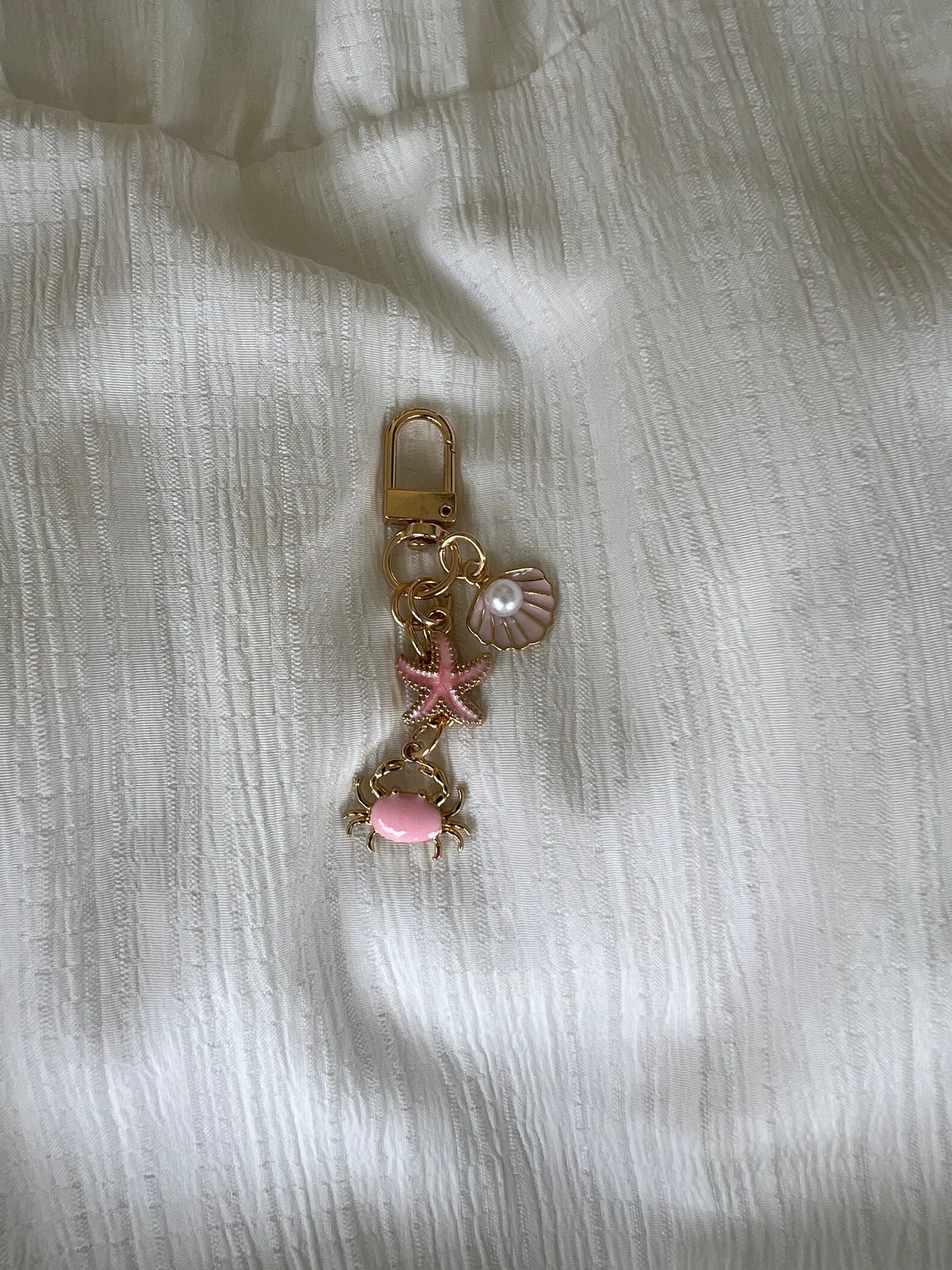 Pink Crab Bag Charm