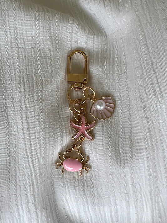 Pink Crab Bag Charm