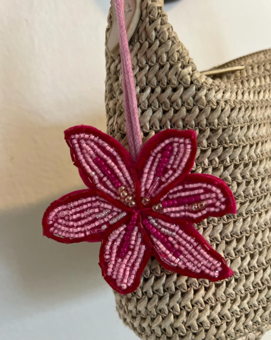 Beaded Flower Bag Charm