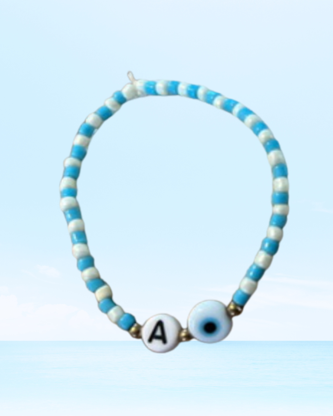 Initial Bracelet - White and Blue