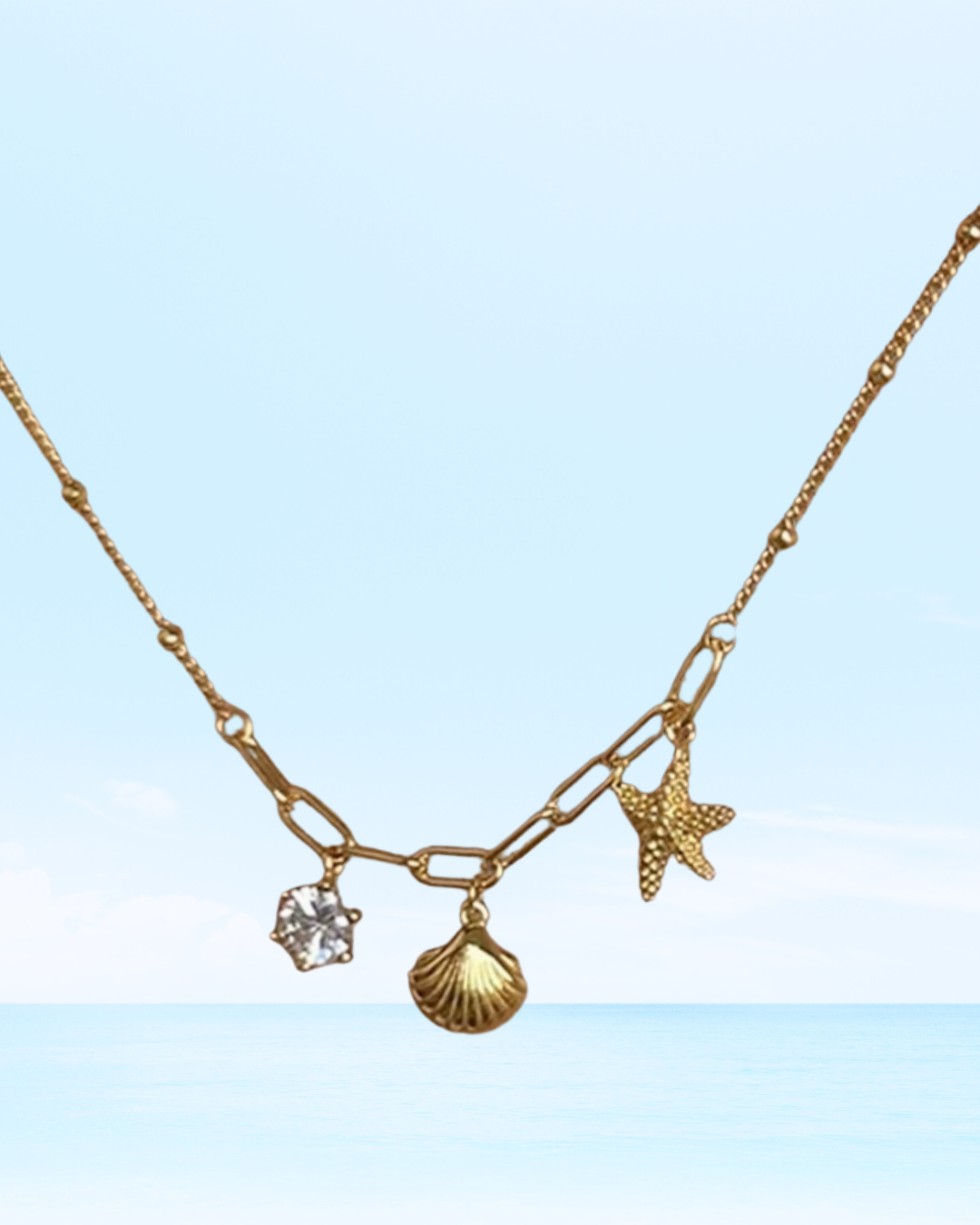 Multi Beach Charm Necklace