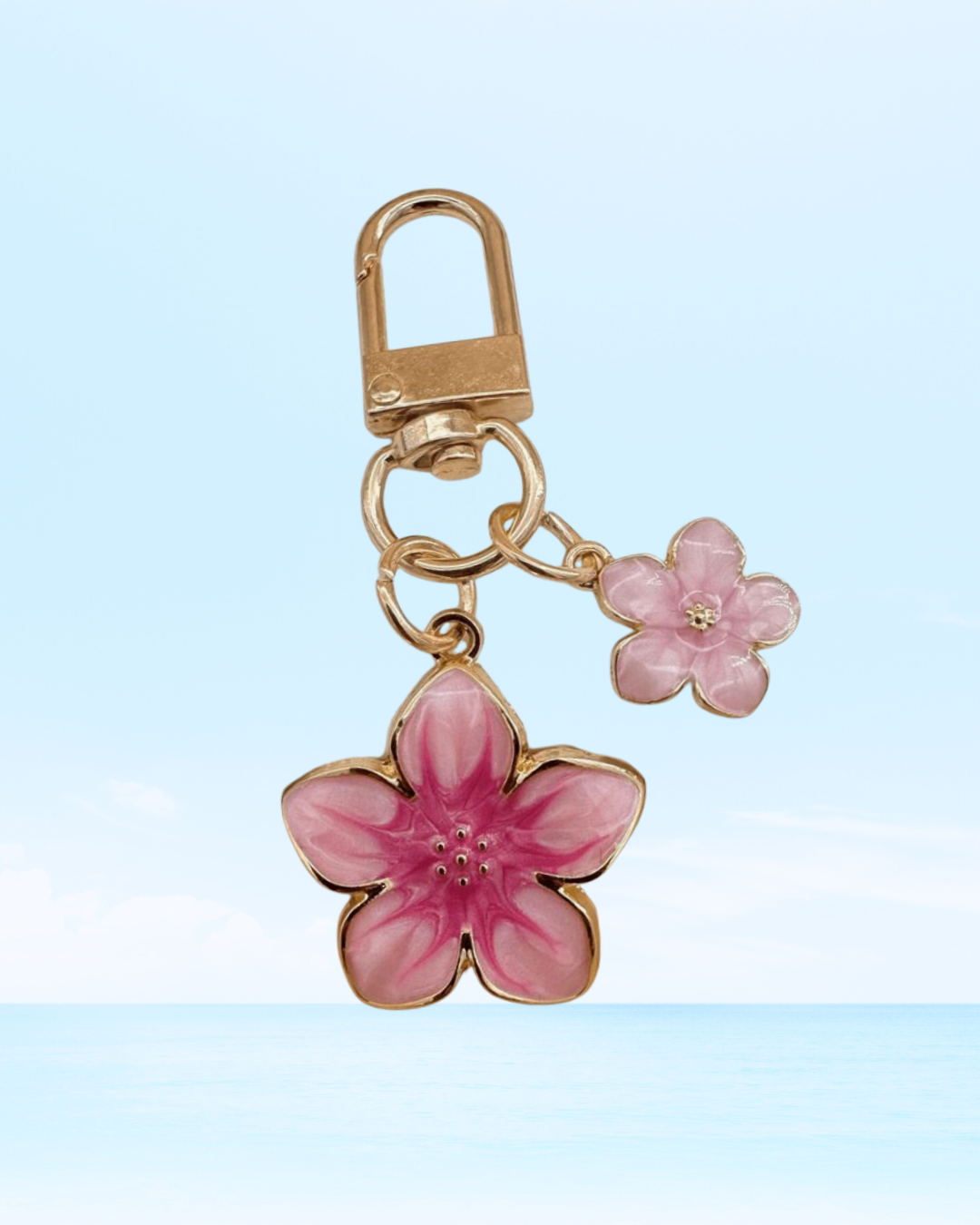 Dark Pink Flower Bag Charm