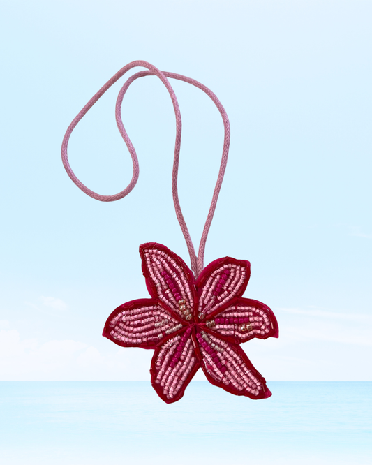 Beaded Flower Bag Charm