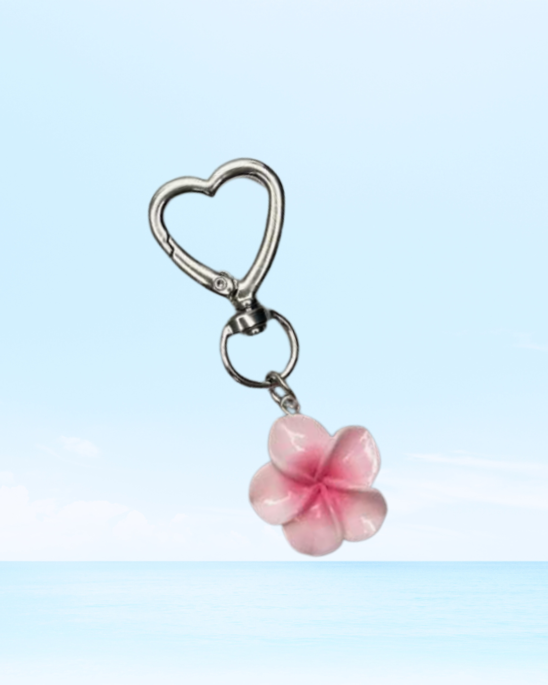 Pink Heart Flower Bag Charm