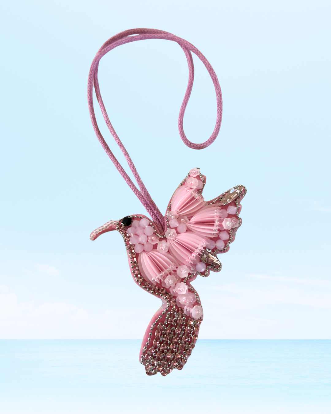 Hummingbird Pink Bag Charm