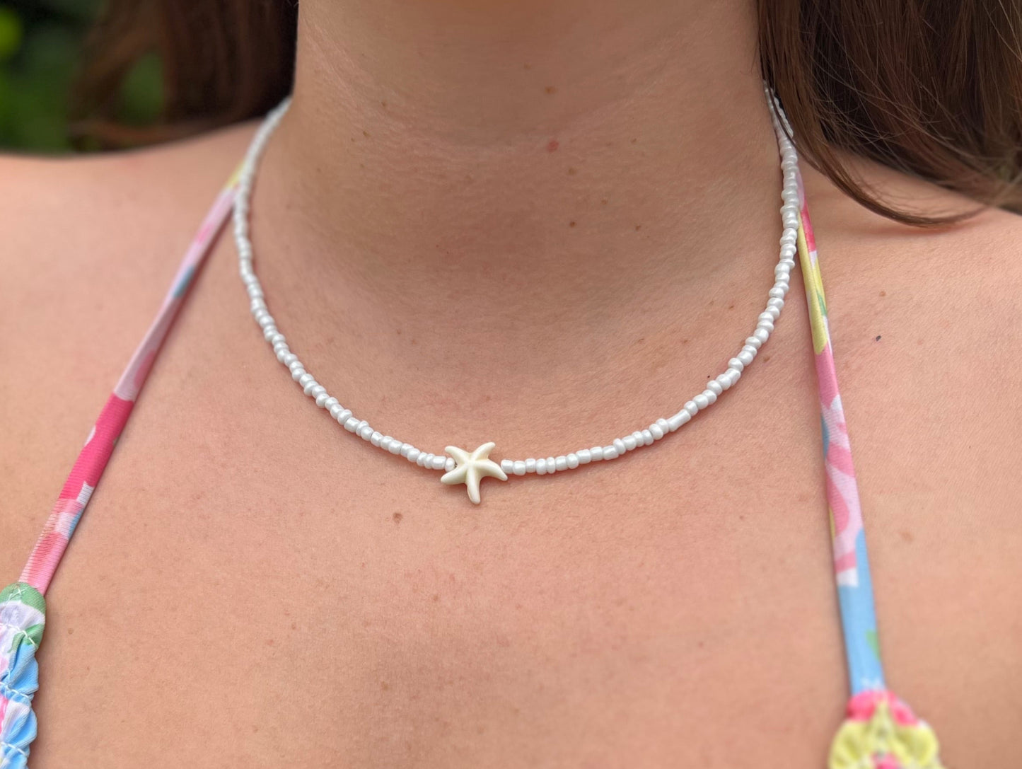 White Starfish Necklace