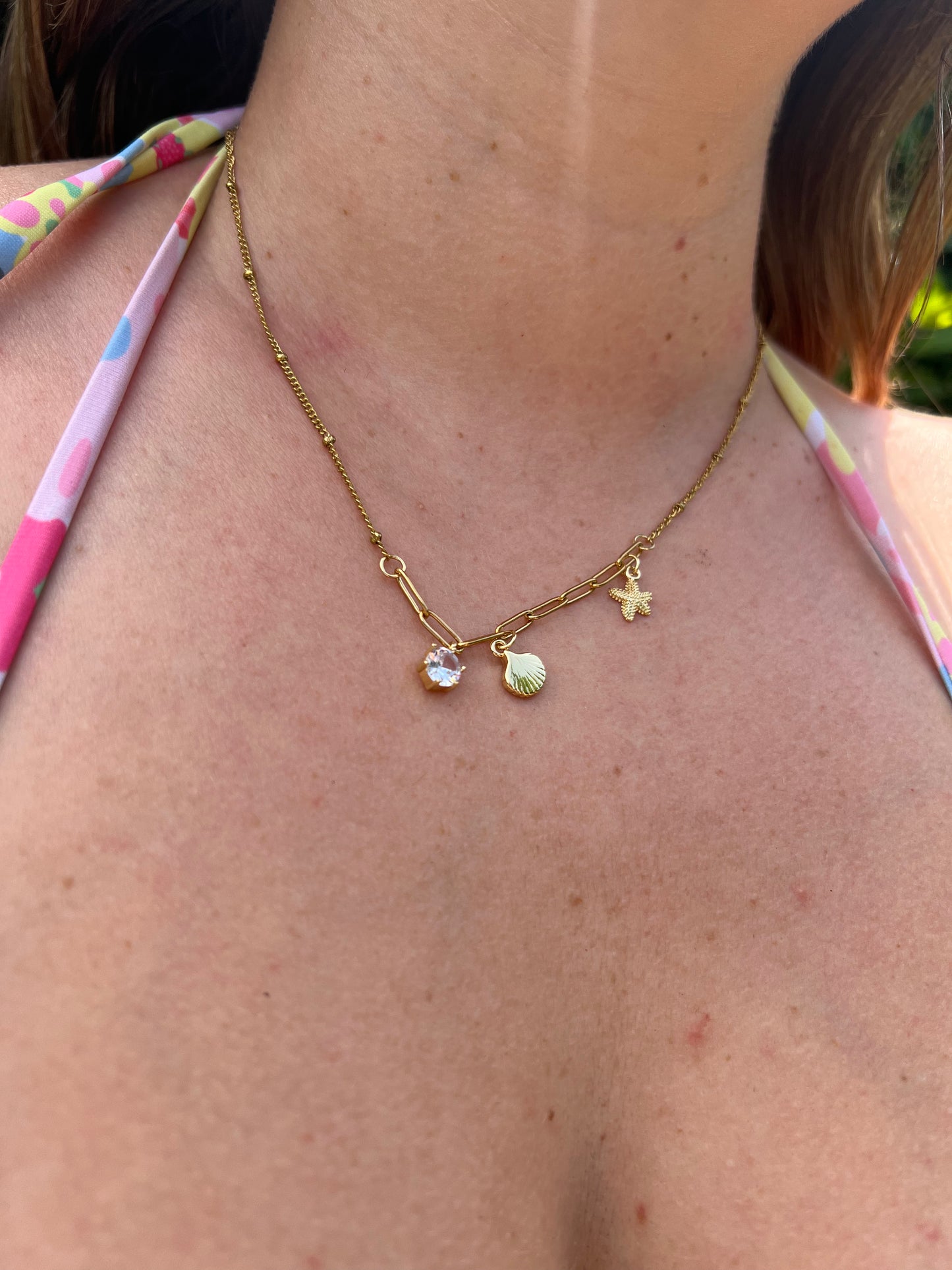Multi Beach Charm Necklace