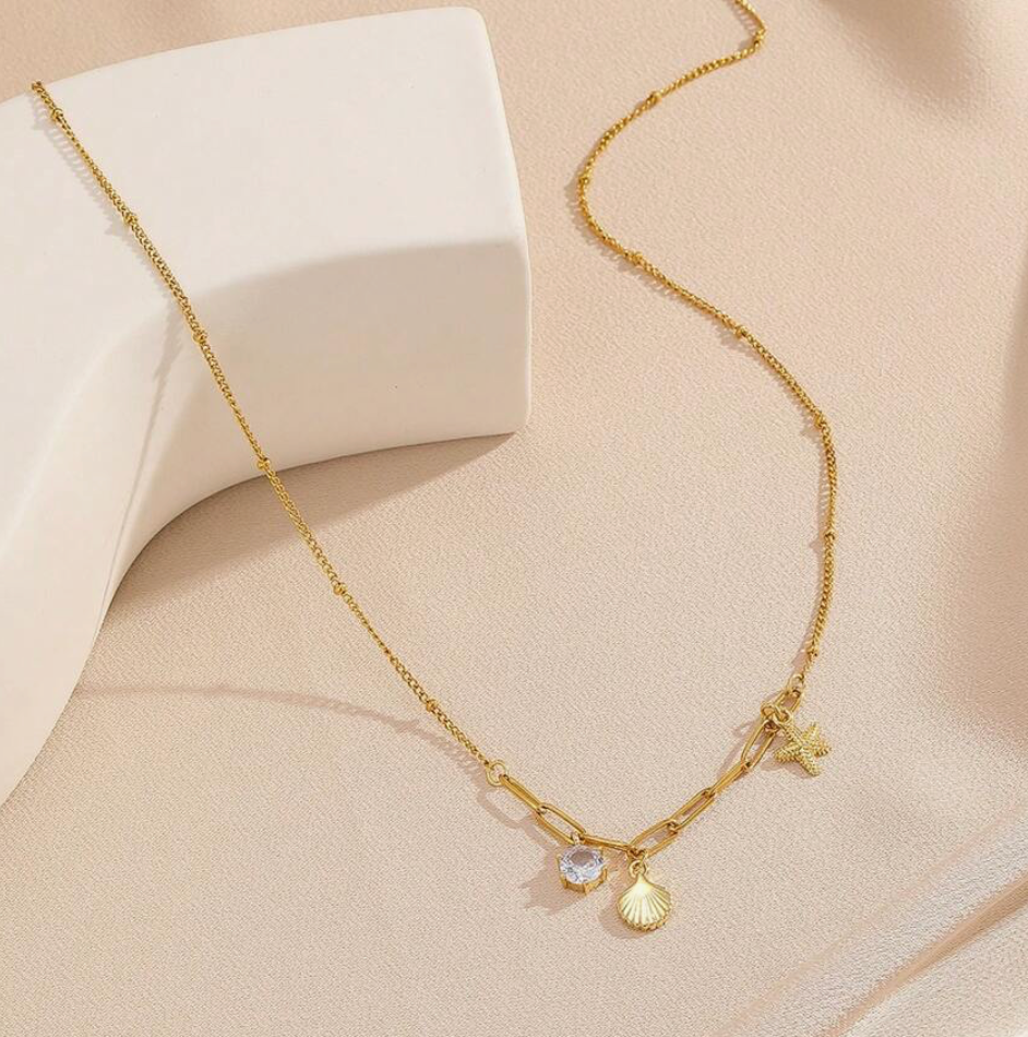 Multi Beach Charm Necklace