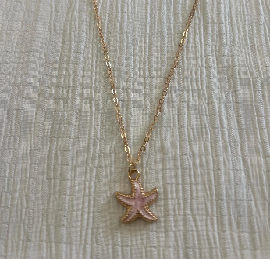 Pink starfish Necklace