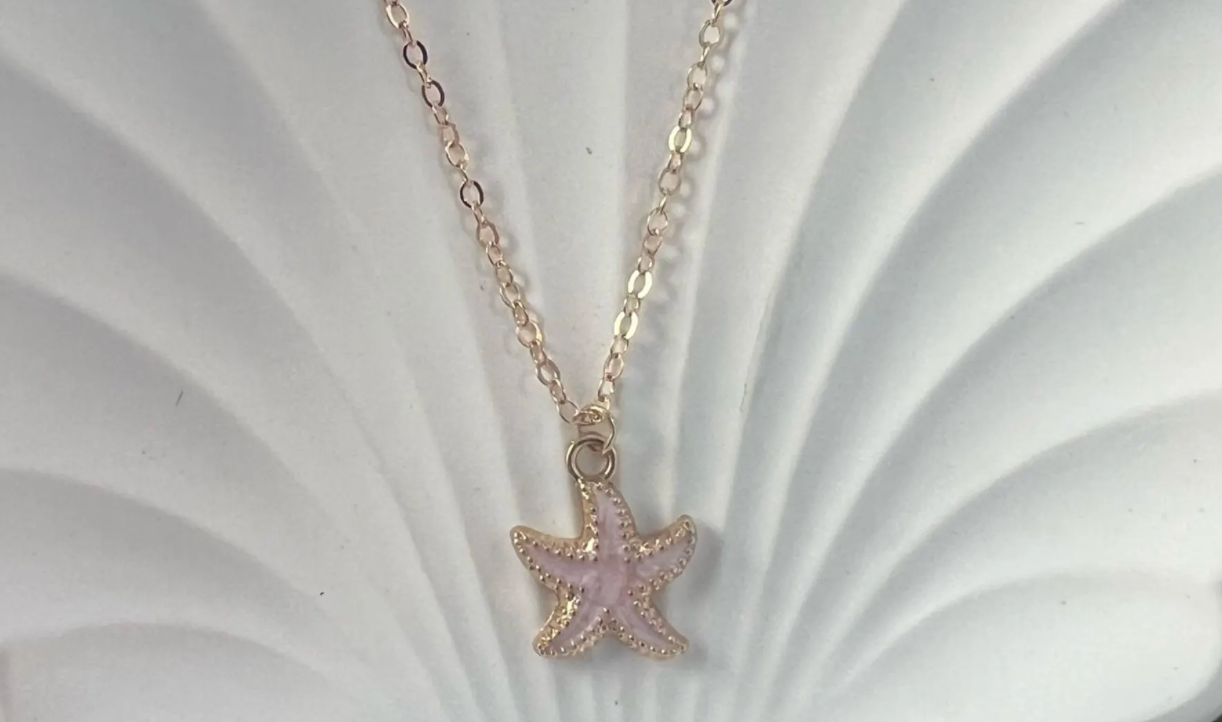 Pink starfish Necklace