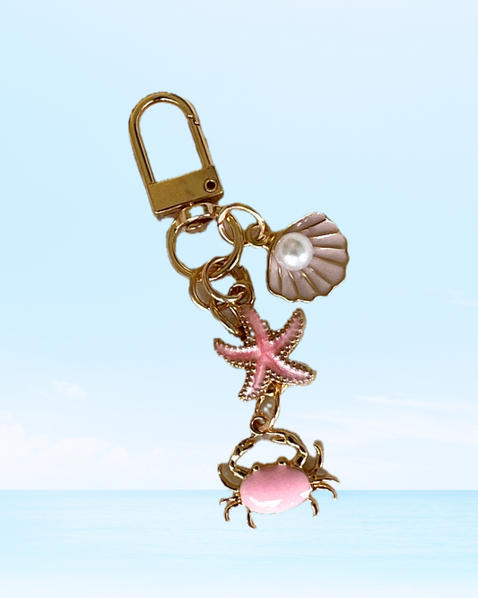 Pink Crab Bag Charm