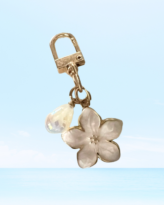 Flower And Pearl Bag Charm