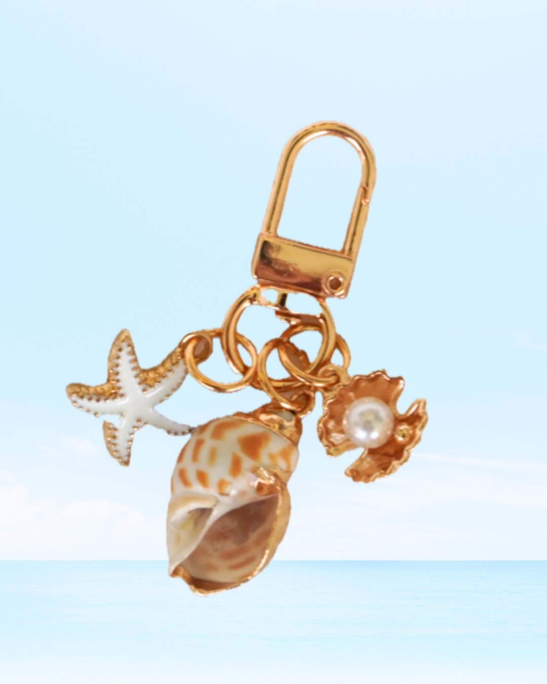 Pearl Seashell Keychain