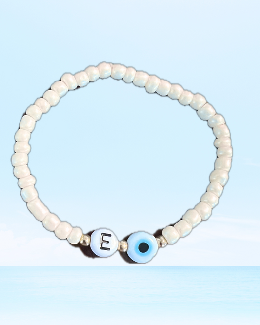 Initial Bracelet - White Pearls