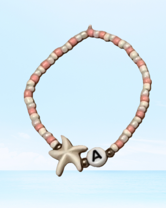 Initial Bracelet - Starfish Pink