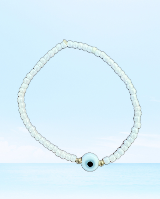 White Evil Eye Bracelet