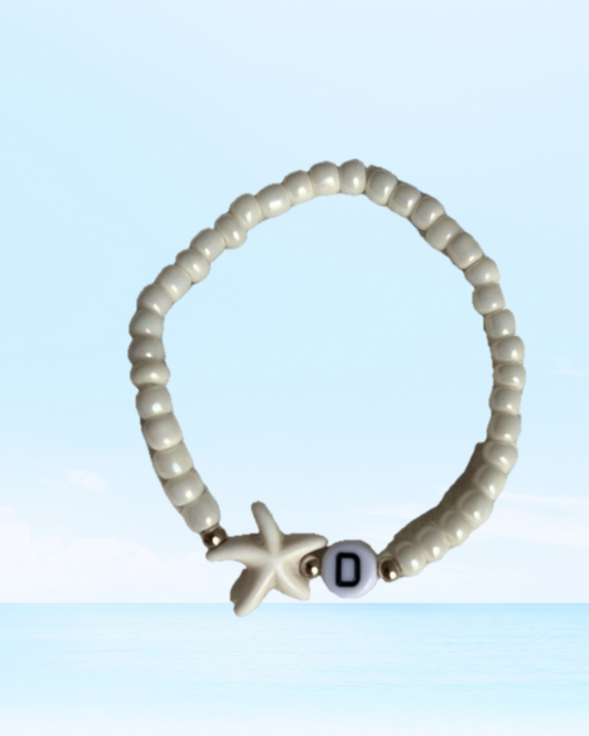 Initial Bracelet - White Starfish